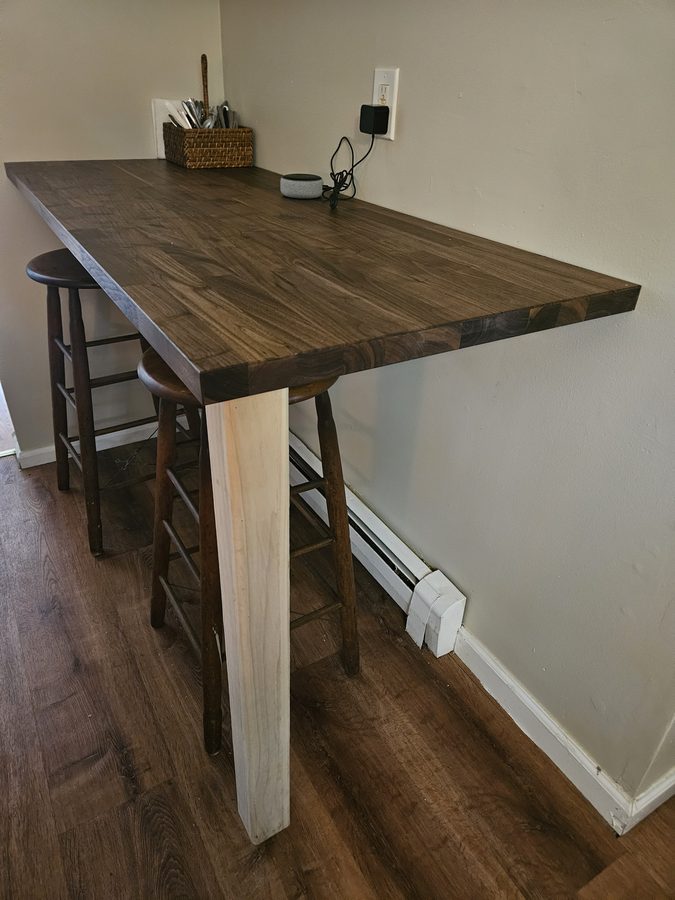 Custom walnut breakfast bar build