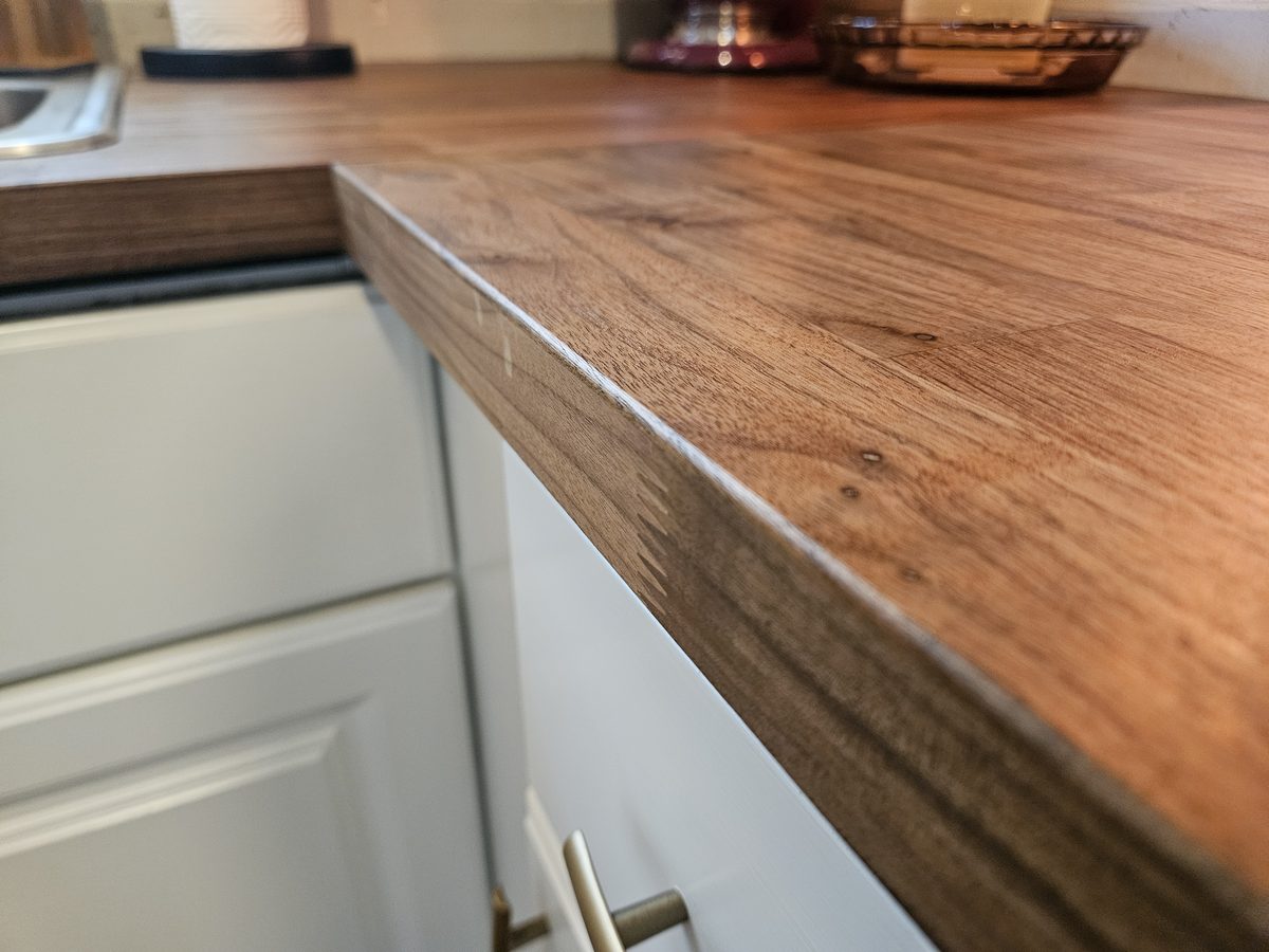 Kitchen countertop renovation detail